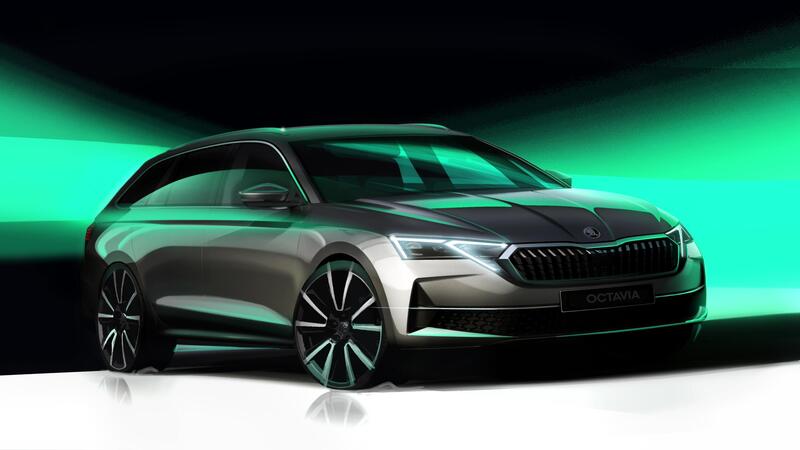 Skoda Octavia 2024 ecco i disegni concettuali, reveal il 14 febbraio