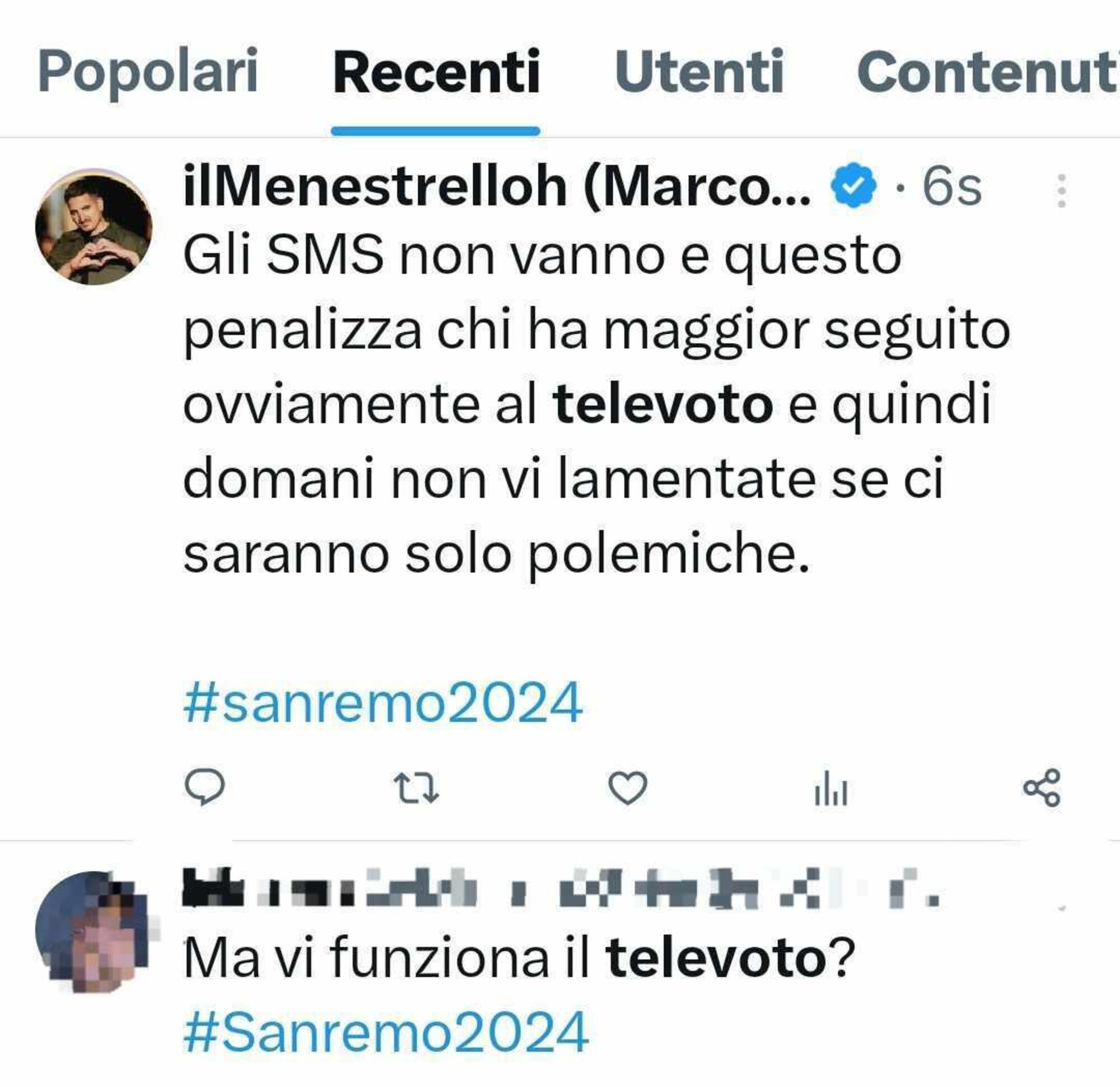 televoto bloccato Sanremo