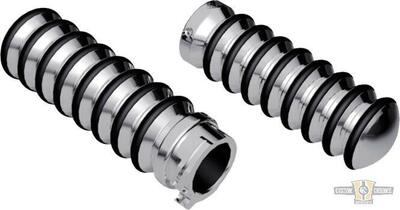 Manopole Ness retro cromate con gomme nere per acc Arlen Ness