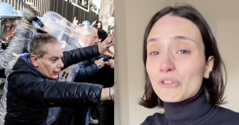 Perch&eacute; Flavia Carlini in lacrime denuncia di essere stata manganellata a Napoli? E parla di fascismo e genocidio durante la protesta sotto la Rai &ldquo;pro-Israele&rdquo;... [VIDEO]