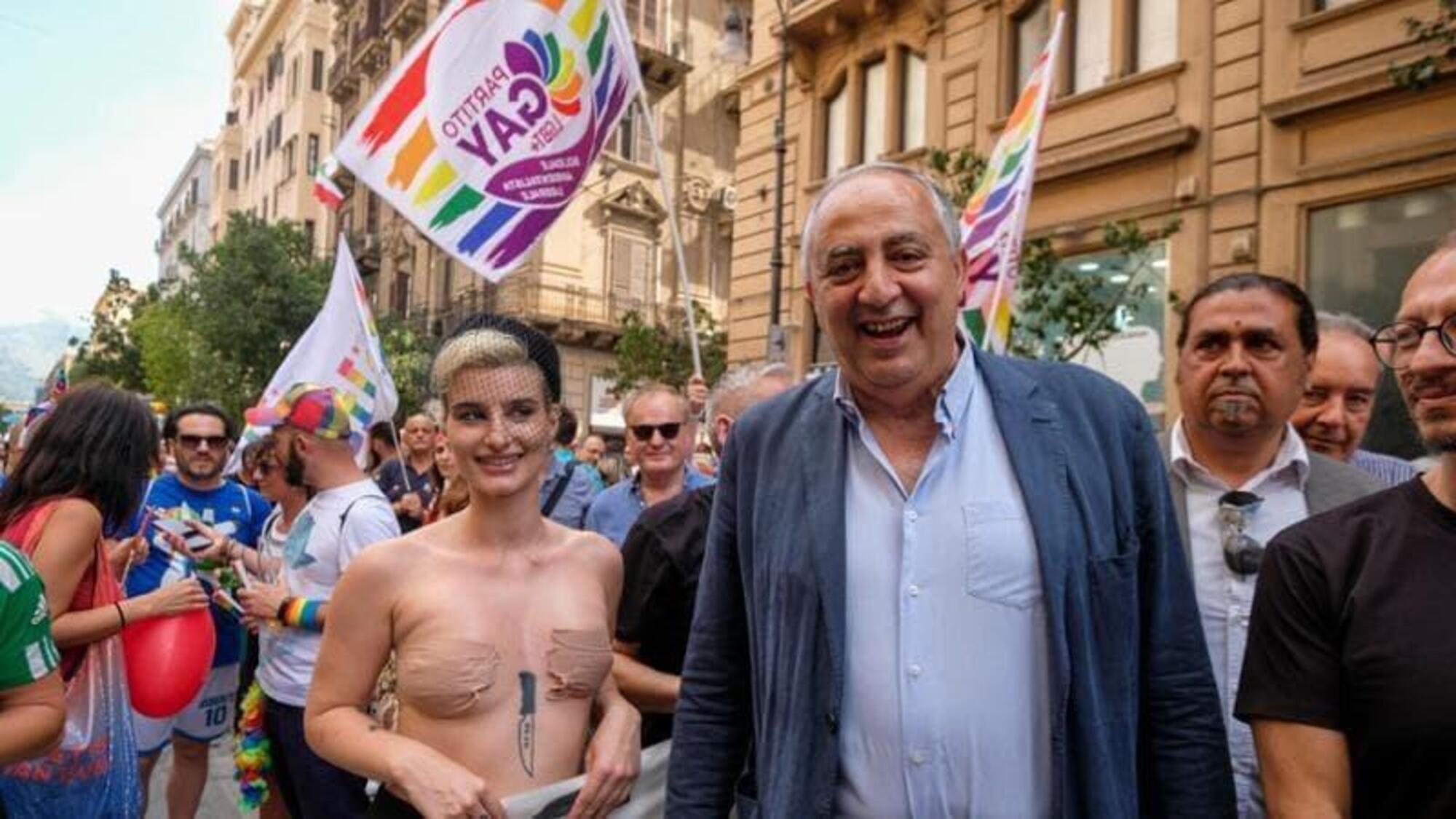 Roberto Lagalla al Pride di Palermo