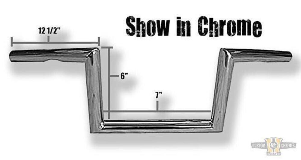 Manubrio Z Bar 1", alto 6", Largo 62cm, nero, con Jammer