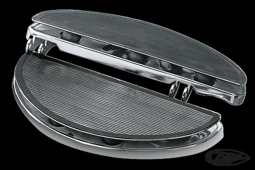 Pedane ovali guidatore ammortizzate cromate a righ Zodiac