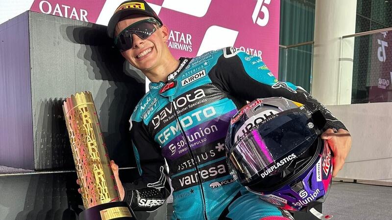 MotoGP 2024. GP del Qatar. Moto 3: vittoria di David Alonso all&rsquo;ultima curva, secondo Dani Holgado, quarto Riccardo Rossi