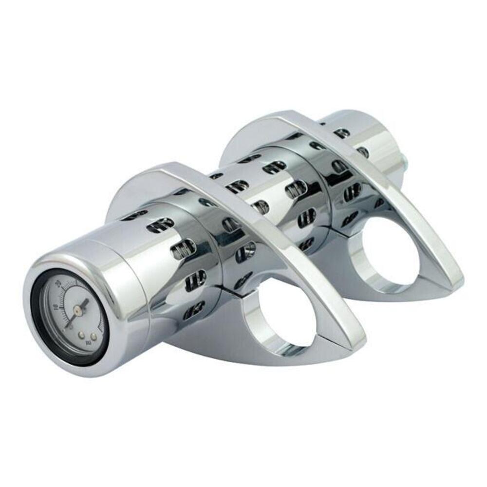 Radiatore olio con indicatore di pressione cromato 