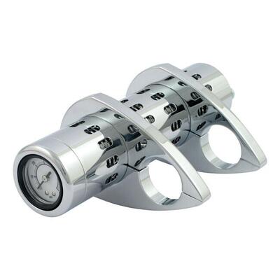 Radiatore olio con indicatore di pressione cromato 