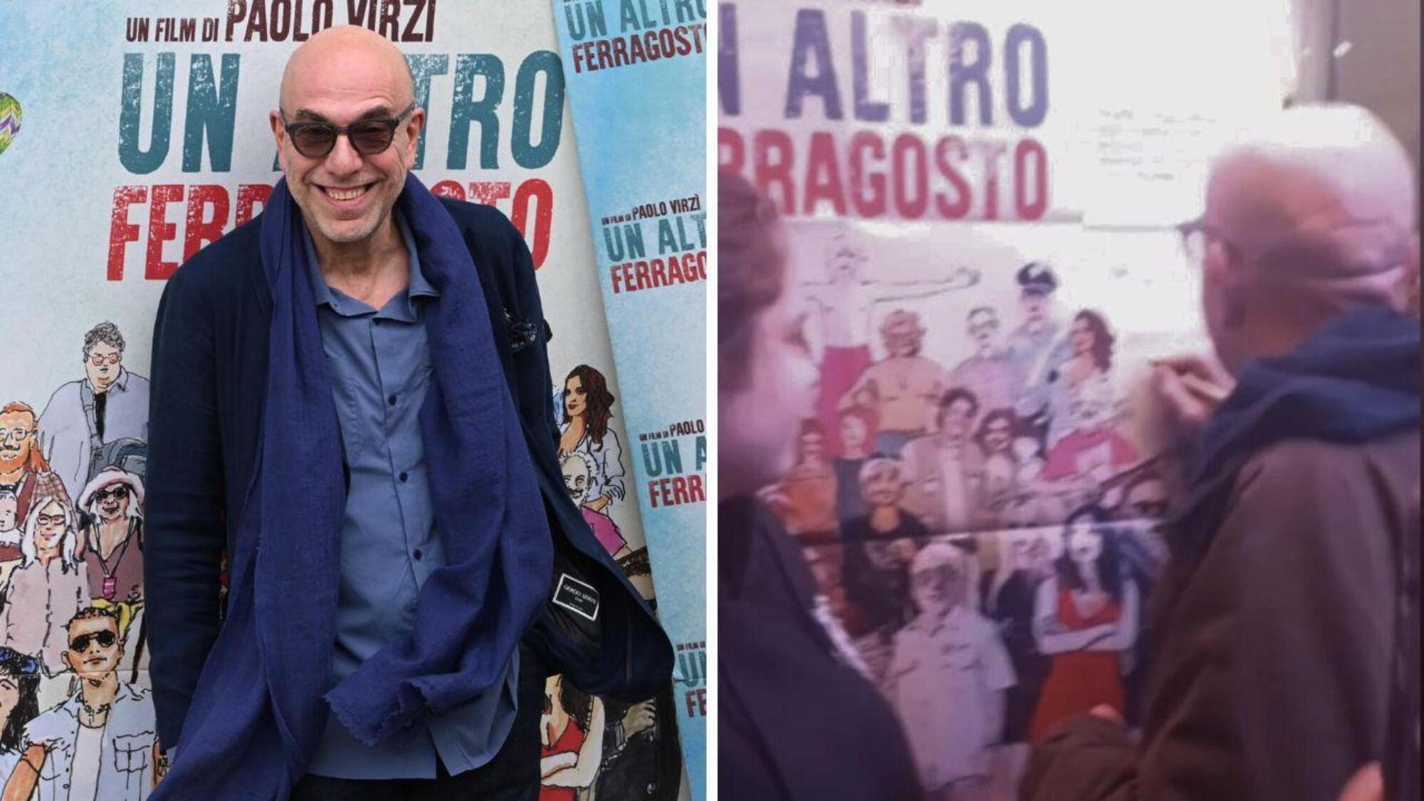 Paolo Virz&igrave; protesta al cinema Ambrosio di Torino per la qualit&agrave; della proiezione
