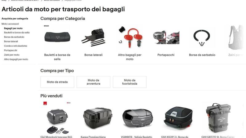 Viaggi, moto ed eBay: qualche consiglio per trovare tutto l&#039;indispensabile 