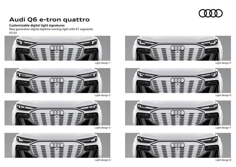 Le luci anteriori della Q6 e-tron sono personalizzabili