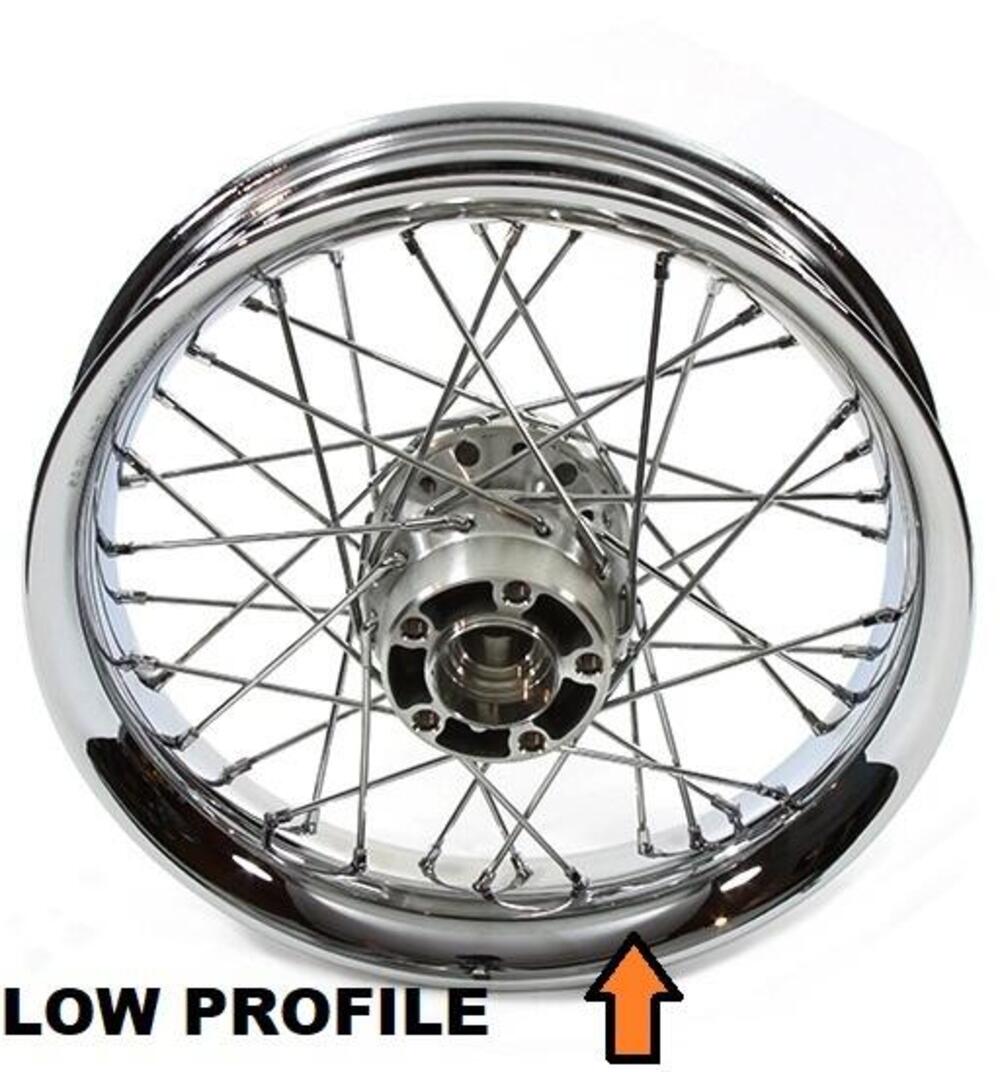Ruota posteriore a 40 raggi 16x3 cromata low profi 
