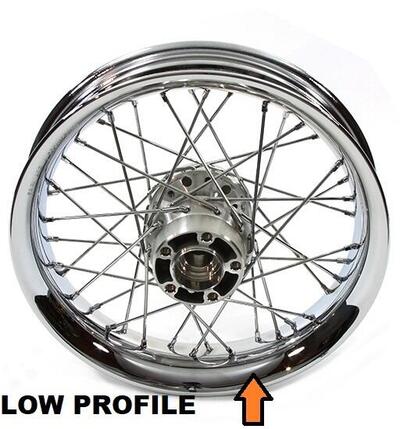 Ruota posteriore a 40 raggi 16x3 cromata low profi 