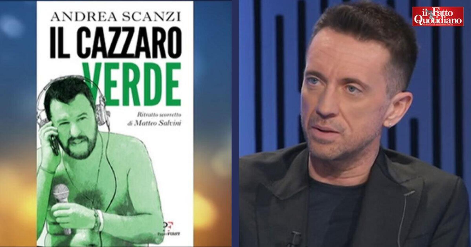Andrea Scanzi con il suo altro libro &ldquo;Il cazzaro verde&rdquo;