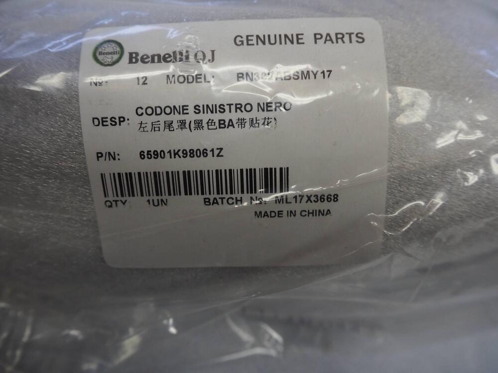 Fianchetto posteriore sinistro nero Benelli BN 302 (2)