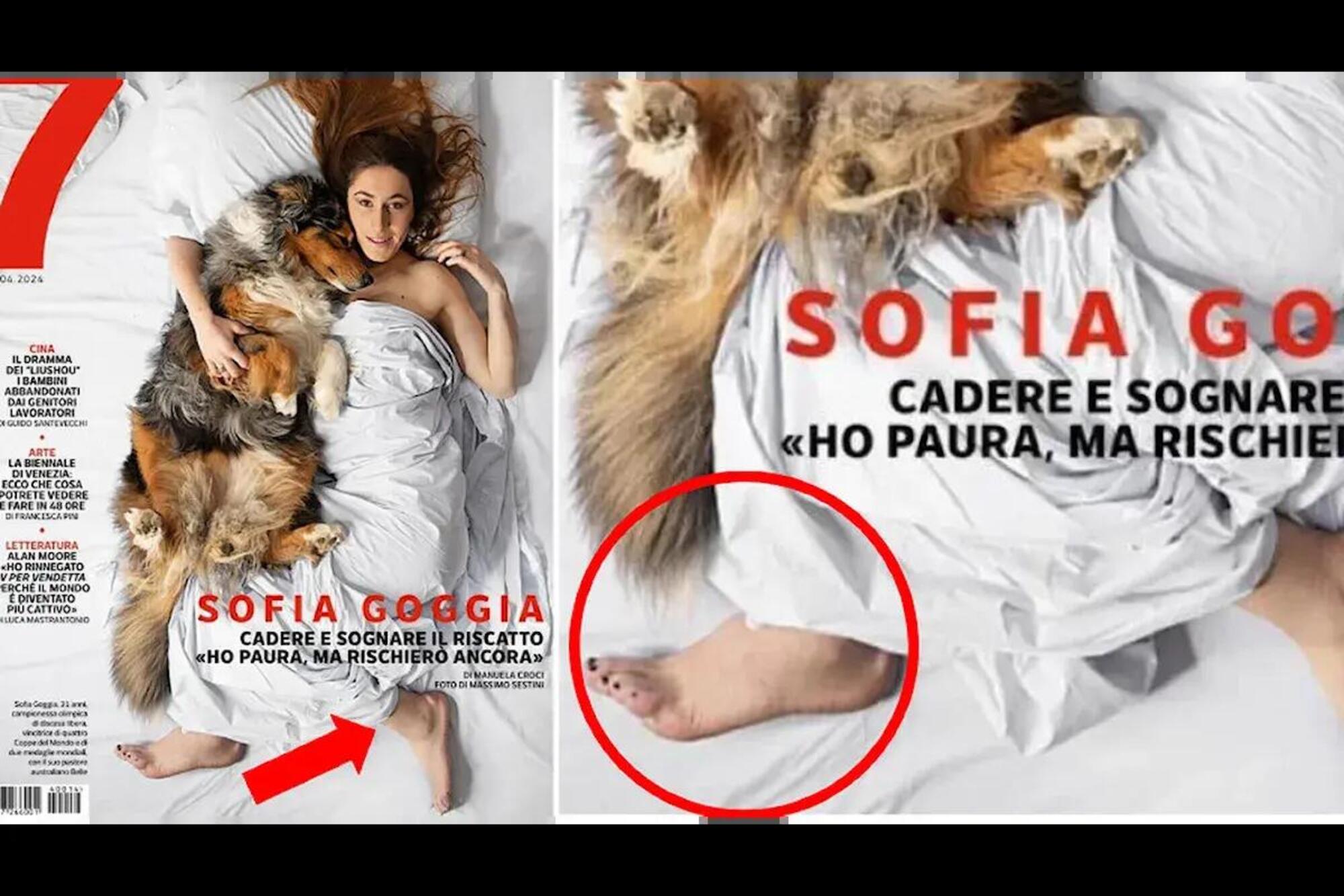 Sofia Goggia fotografata da Massimo Sestini su 7 del Corriere con due piedi sinistri? 
