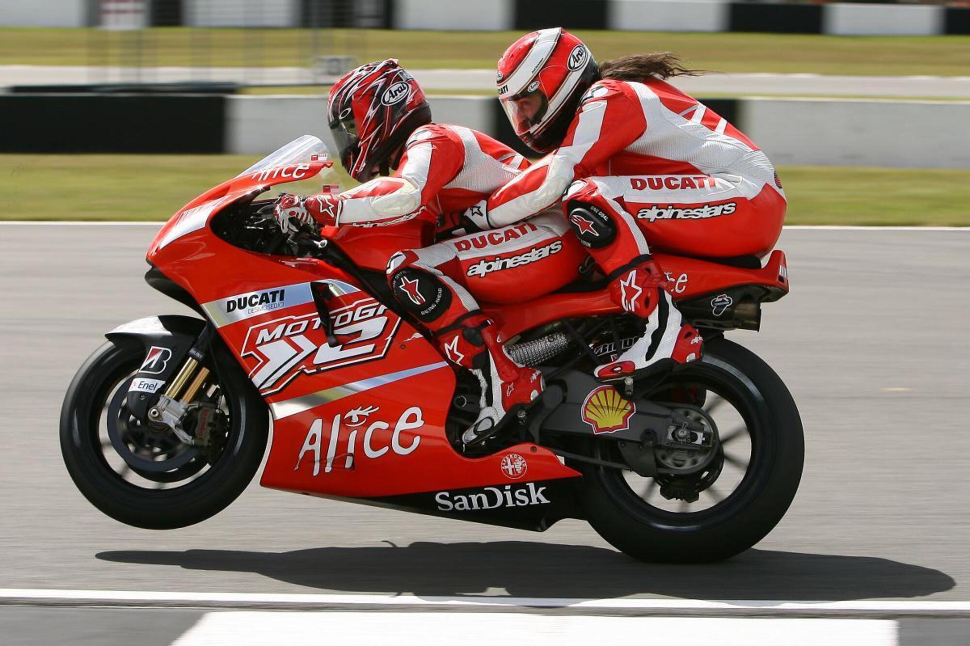 Randy Mamola Ducati Biposto con Ross Noble