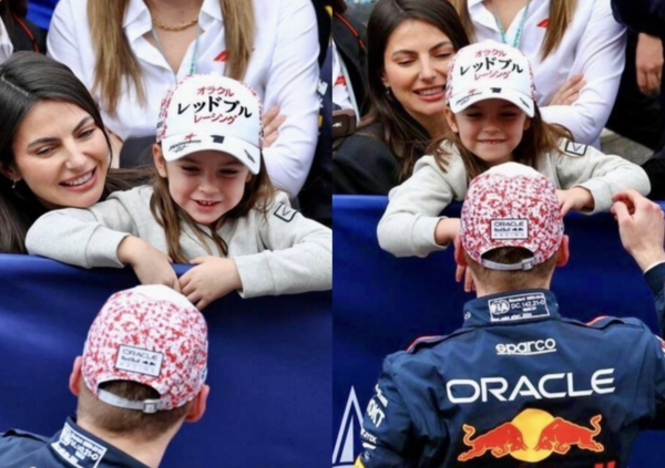 [VIDEO] La piccola Penelope Kvjat (con mamma Kelly Piquet) festeggia il successo di Verstappen sotto al podio di Suzuka