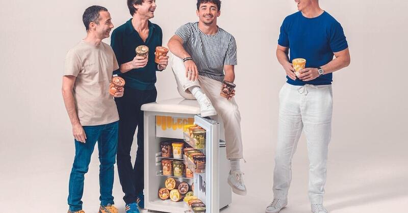 F1. Leclerc al lancio del suo nuovo progetto LEC: un gelato a ridotto contenuto calorico