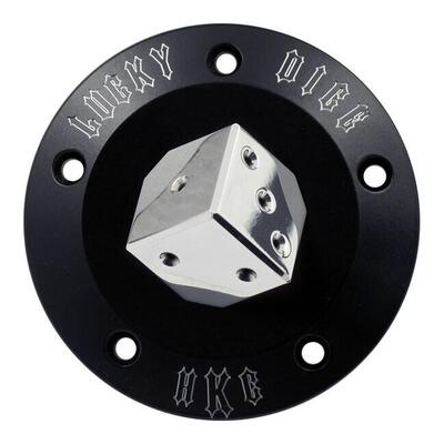 Point Cover HKC Lucky Dice nero per Dyna, Softail 