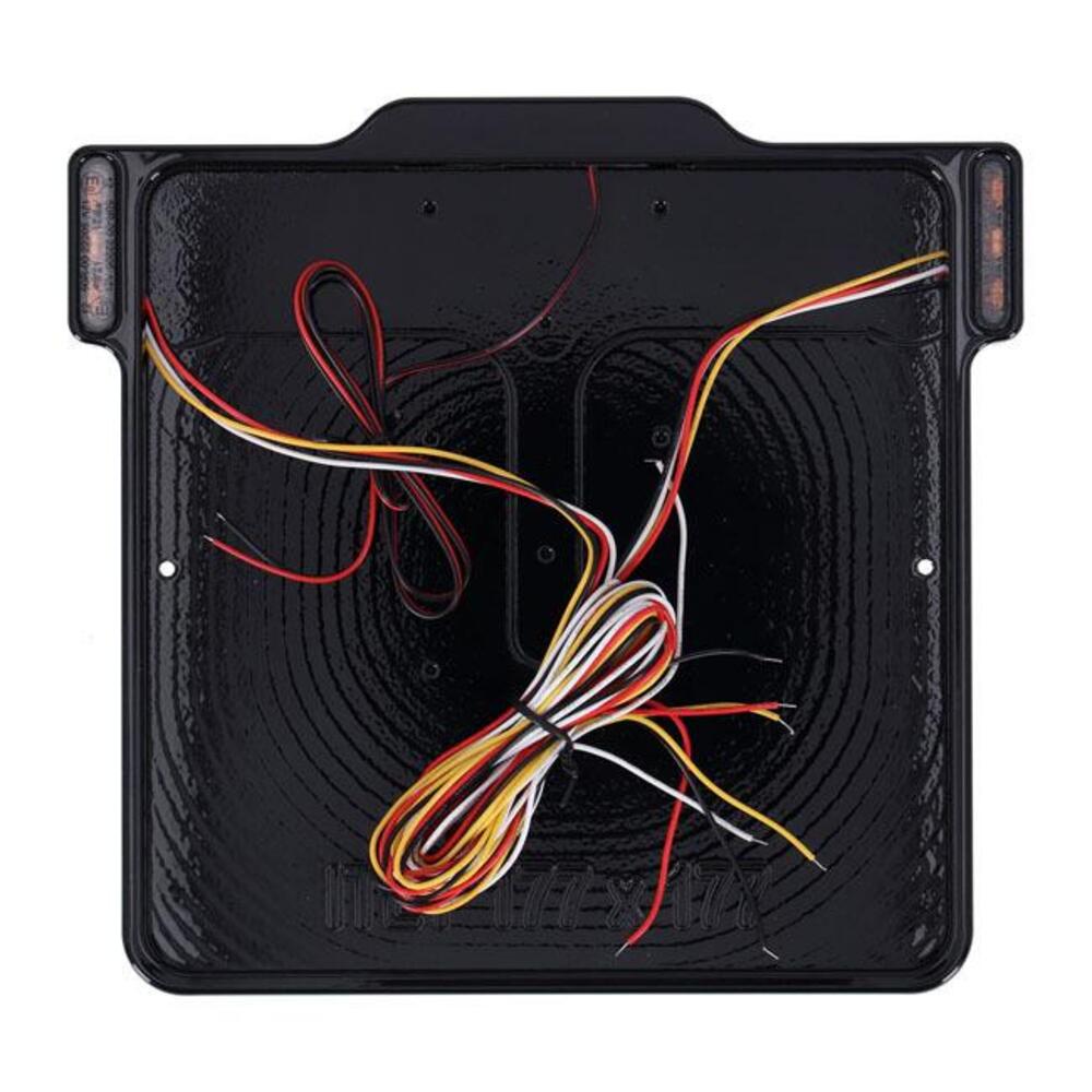 Portatarga NERO LUCIDO con luce targa + frecce 3-1 