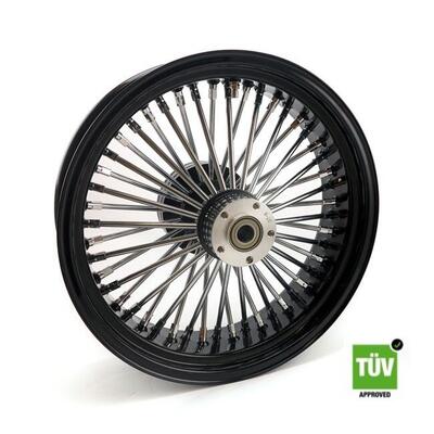 Ruota posteriore nera e cromo Big Spoke 48 raggi 1 