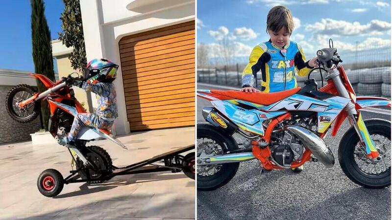 Il baby Sofuoglu stupisce ancora: impenna in cortile con la sua KTM elettrica [VIDEO]