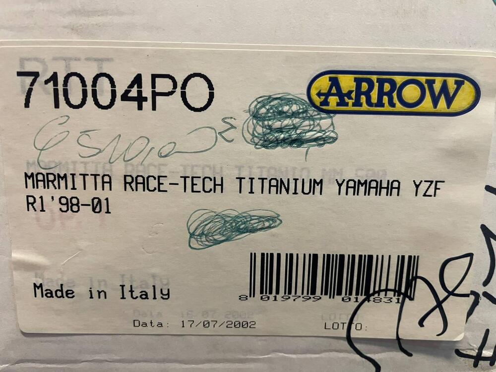 marmitta ARROW race-tech titanio yamaha YZF R1 98-
