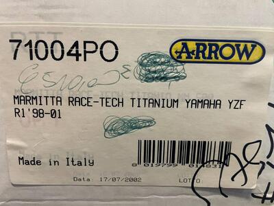 marmitta ARROW race-tech titanio yamaha YZF R1 98-