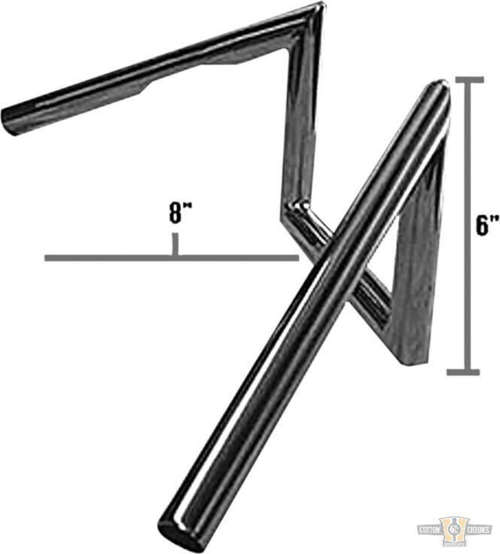 Manubrio Z Bar 1", alto 6", Largo 62cm, Cromato, c Jammer