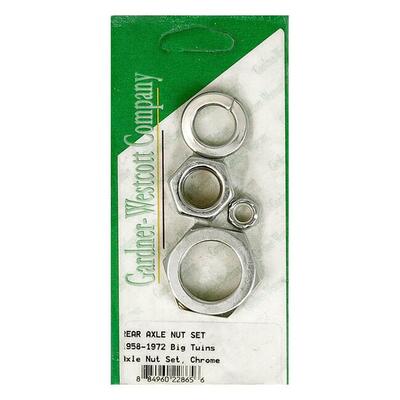 Kit bulloneria cromata per perno ruota posteriore 