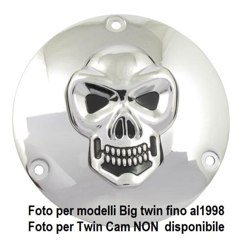 Coprechio frizione derby cover Cromato con teschio 