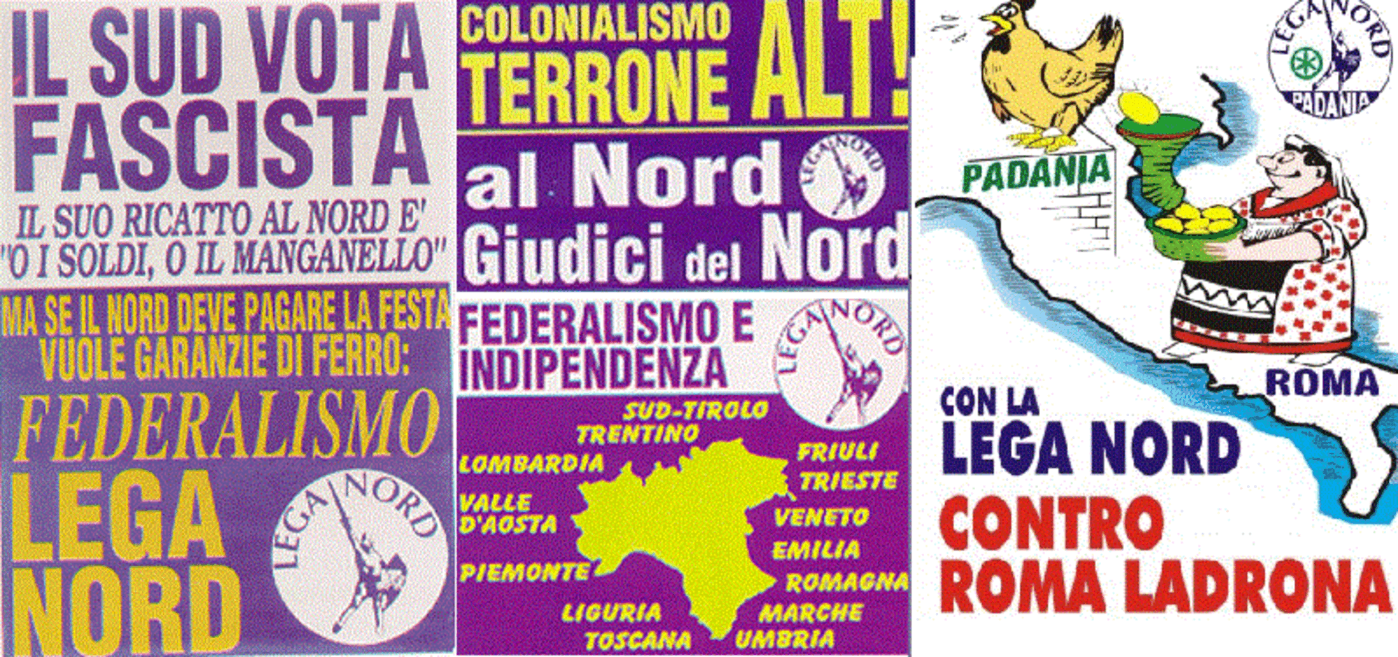 Manifesti anni 90 della Lega Nord 