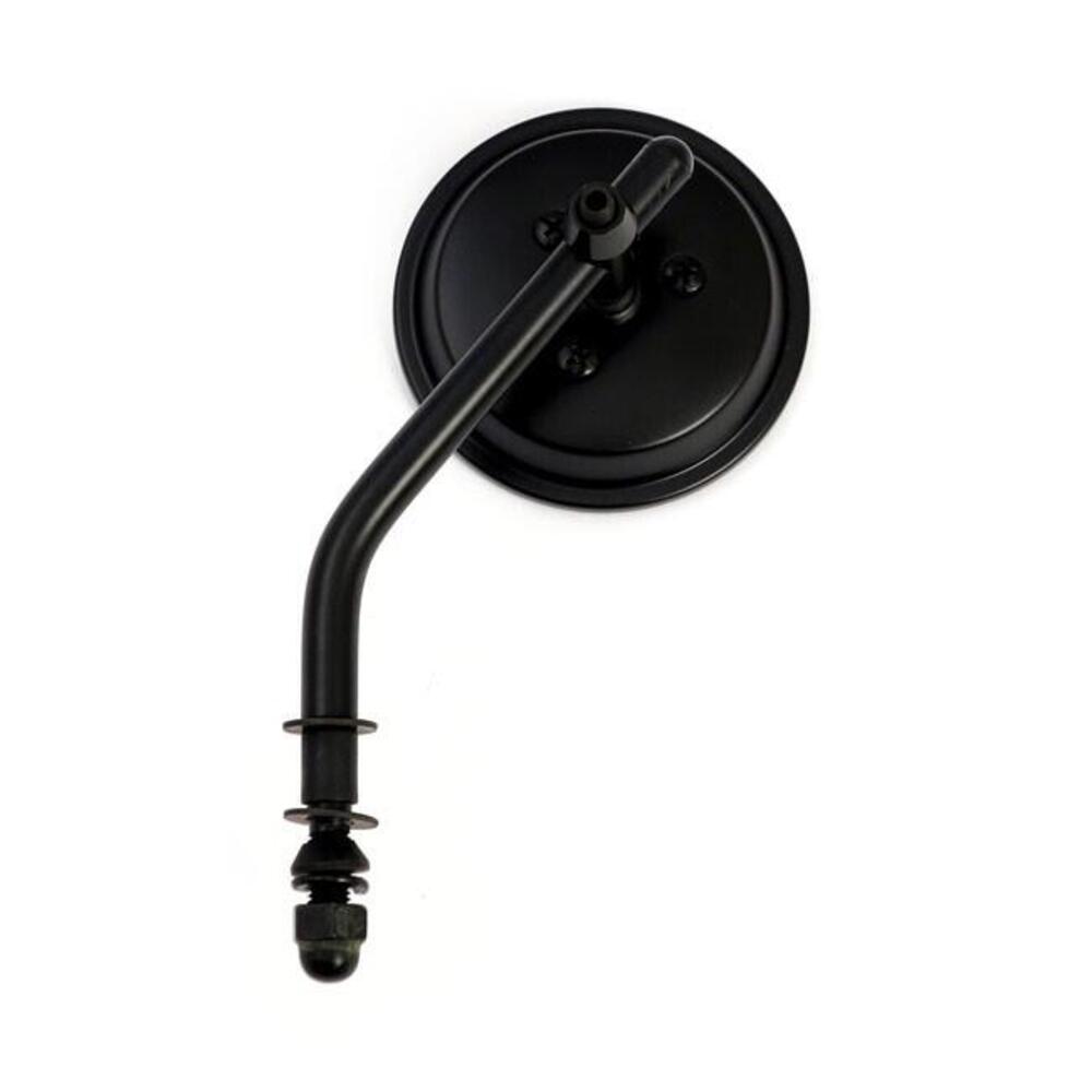 Specchietto rotondo da 3" (7.5cm) stelo corto nero 