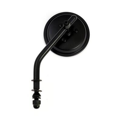 Specchietto rotondo da 3" (7.5cm) stelo corto nero 