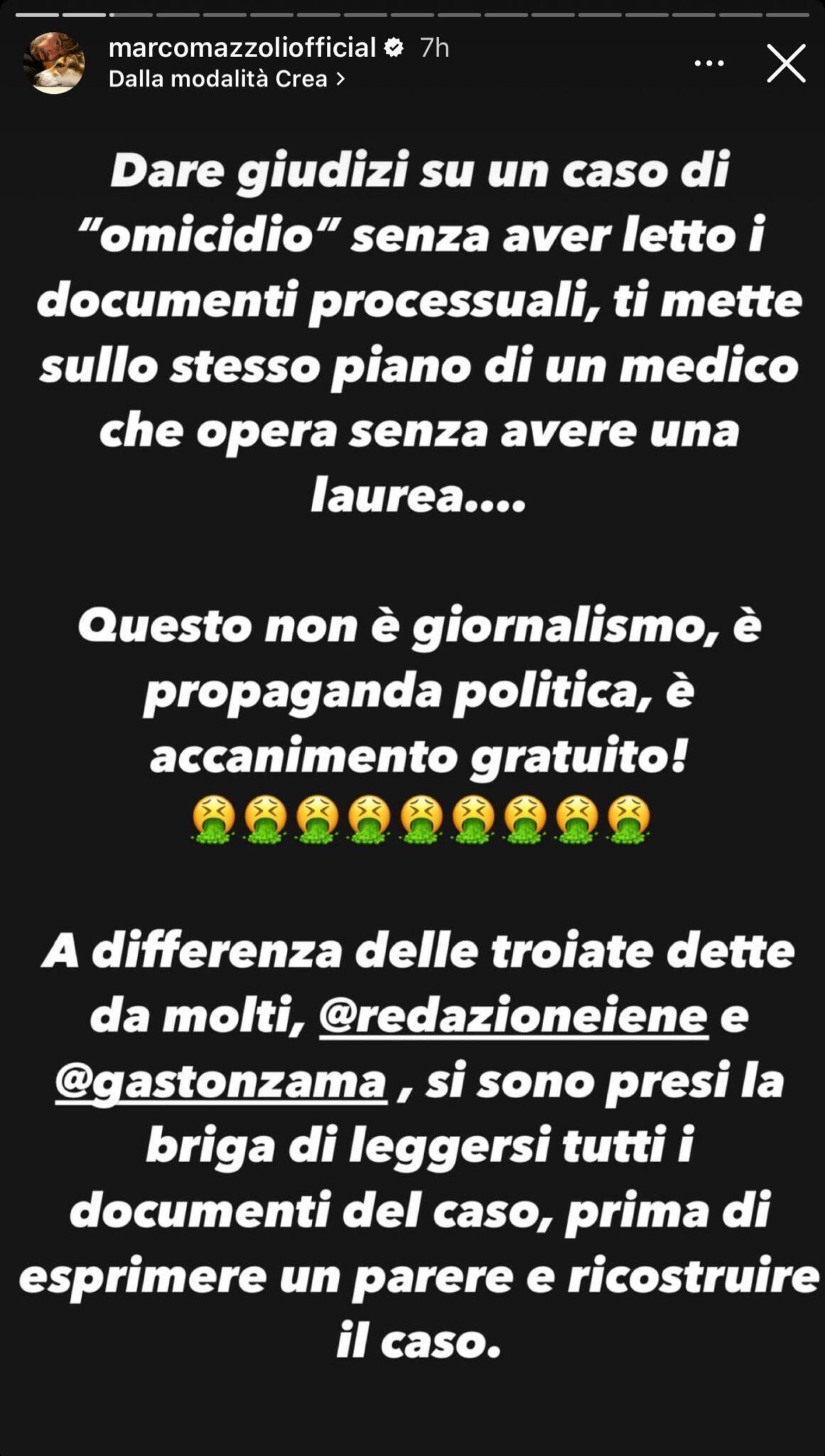 La storia Instagram di Marco Mazzoli