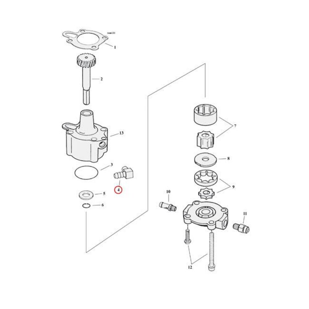 Raccordo 1/8-27" a 90 gradi per tubo da 3/8" Motor 