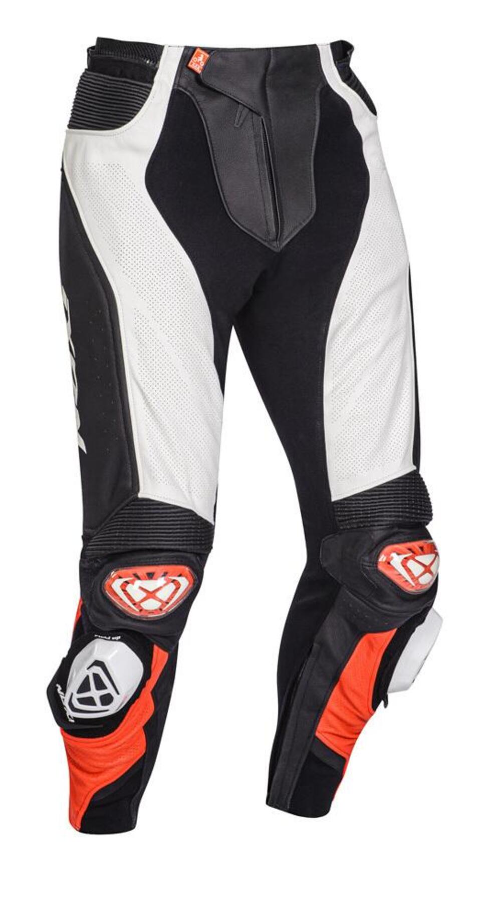 Pantaloni moto pelle Ixon VENDETTA EVO Nero Bianco