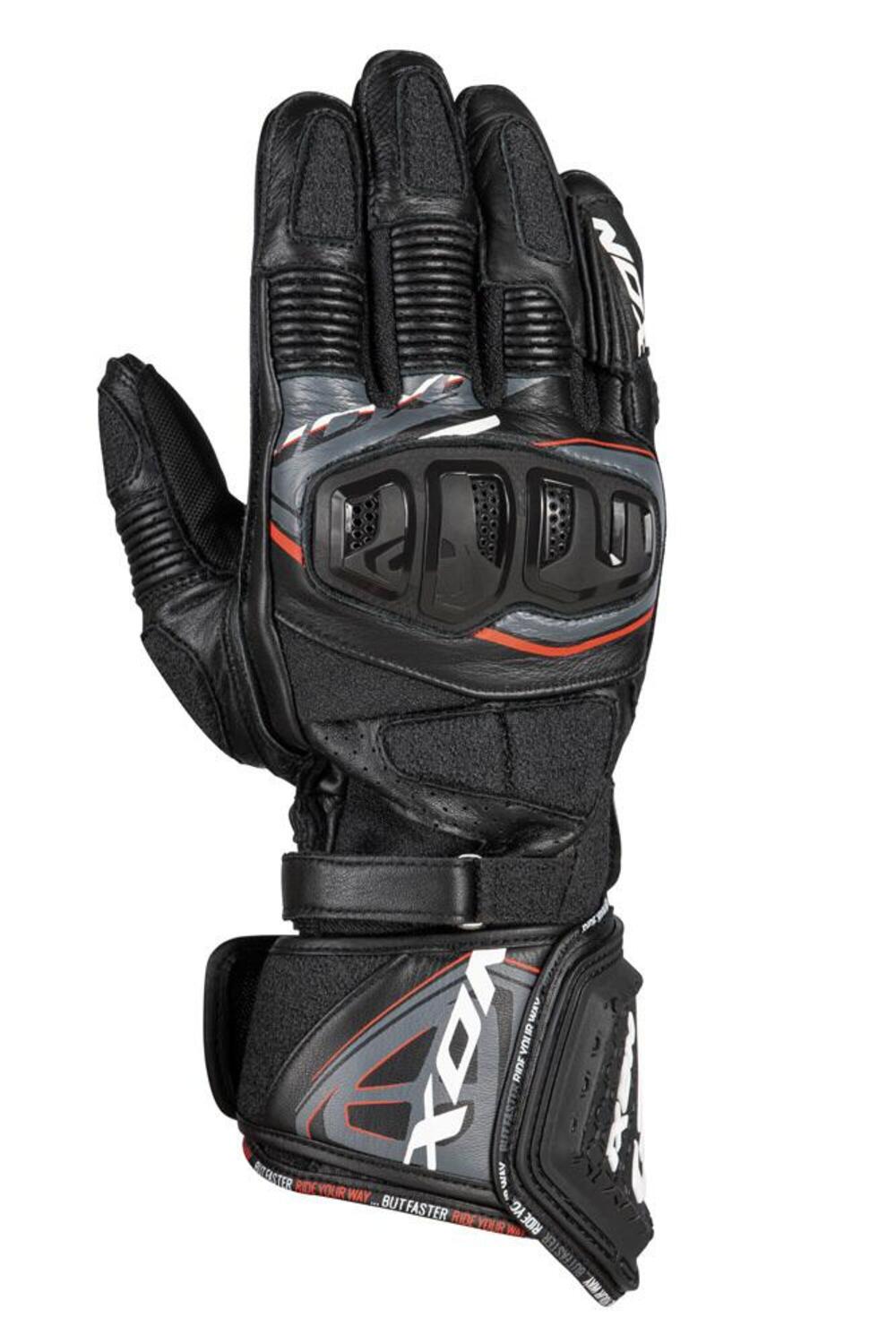 Guanti moto pelle estivi Ixon RS REPLICA Nero Bian