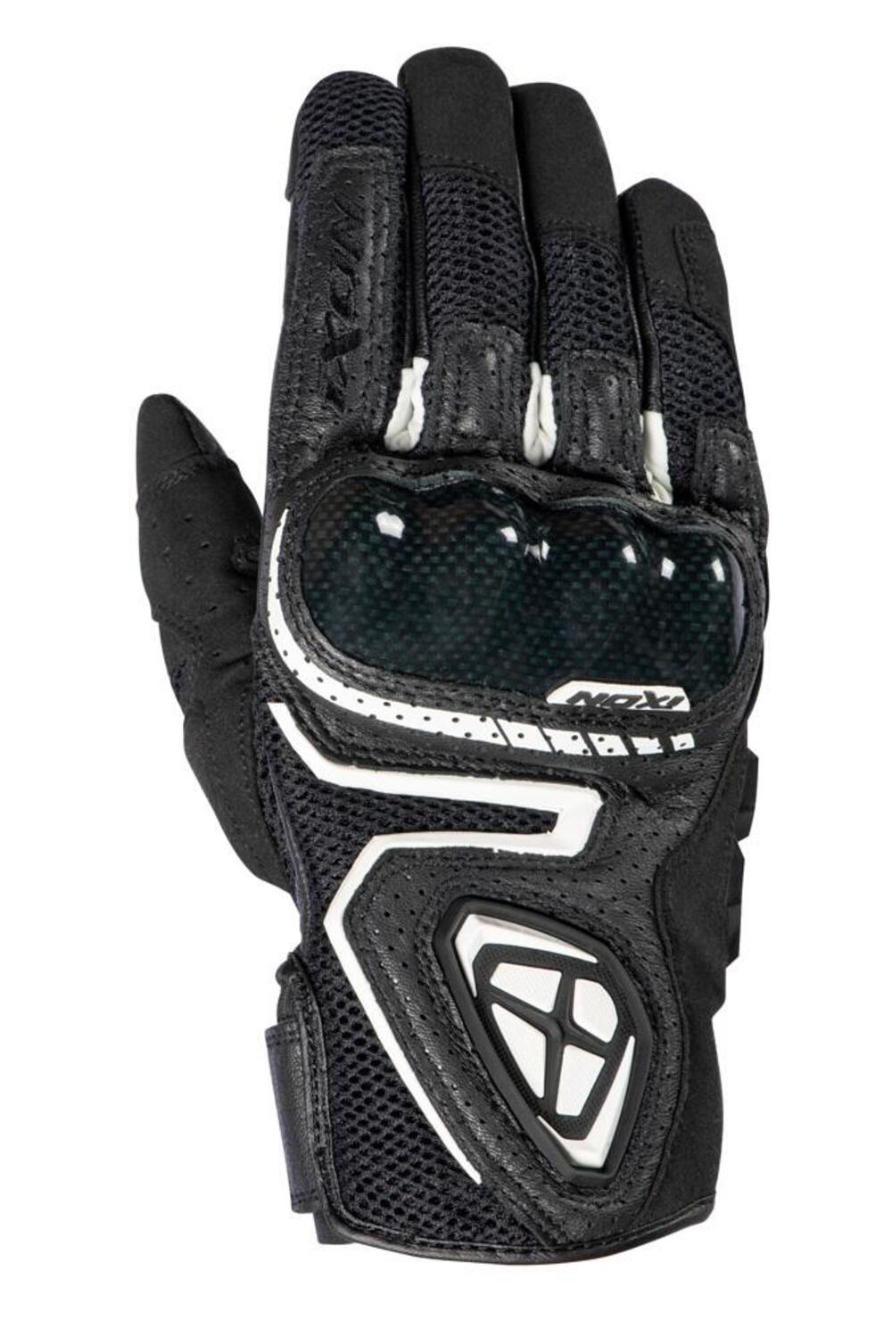 Guanti moto pelle estivi Ixon RS5 AIR Nero Bianco
