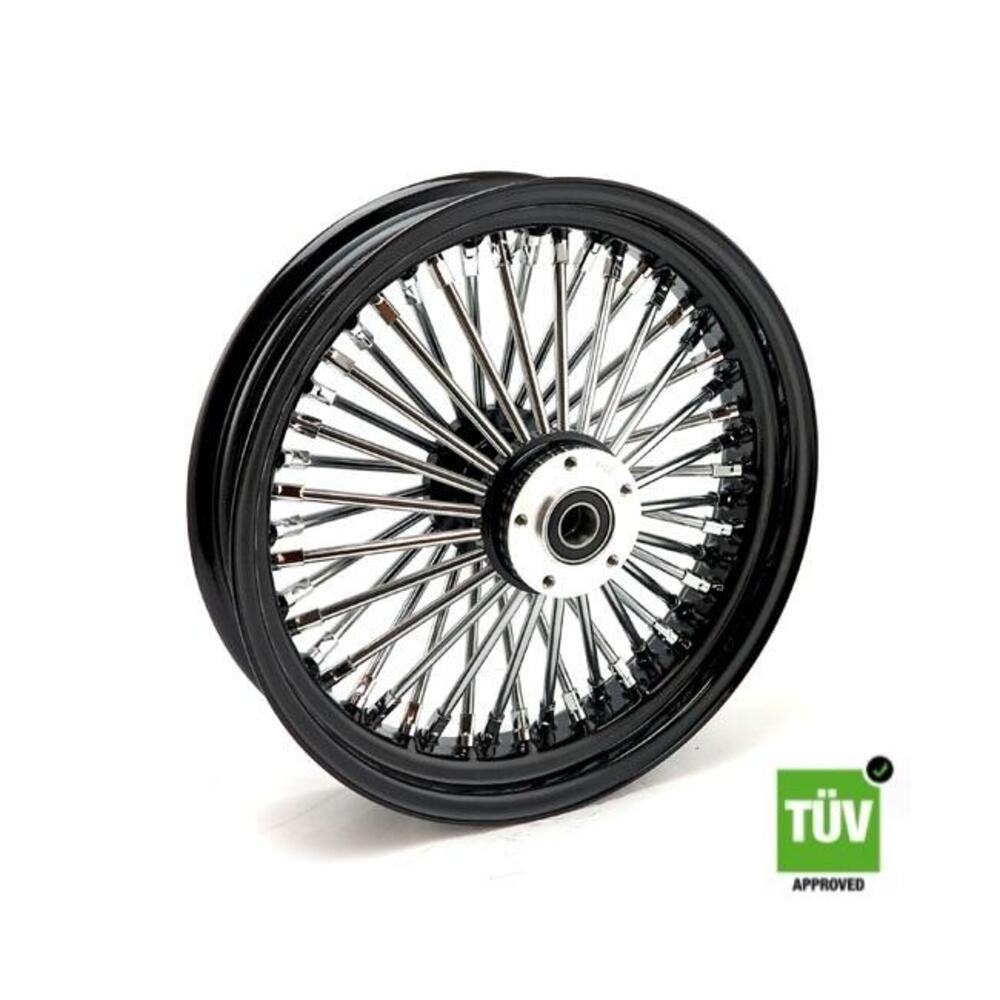 Ruota anteriore nera e cromo Big Spoke 48 raggi 16 