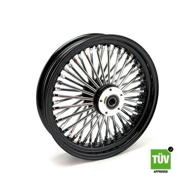 Ruota anteriore nera e cromo Big Spoke 48 raggi 16 