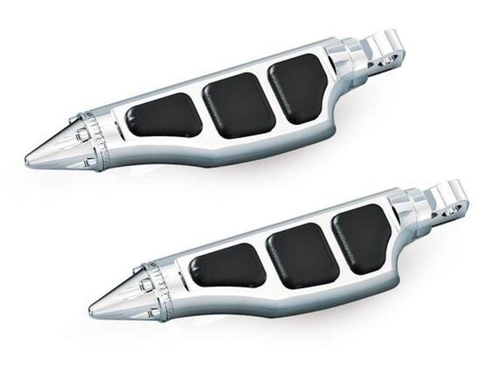 Pedaline Kuryakyn Stiletto cromate con adattatore 
