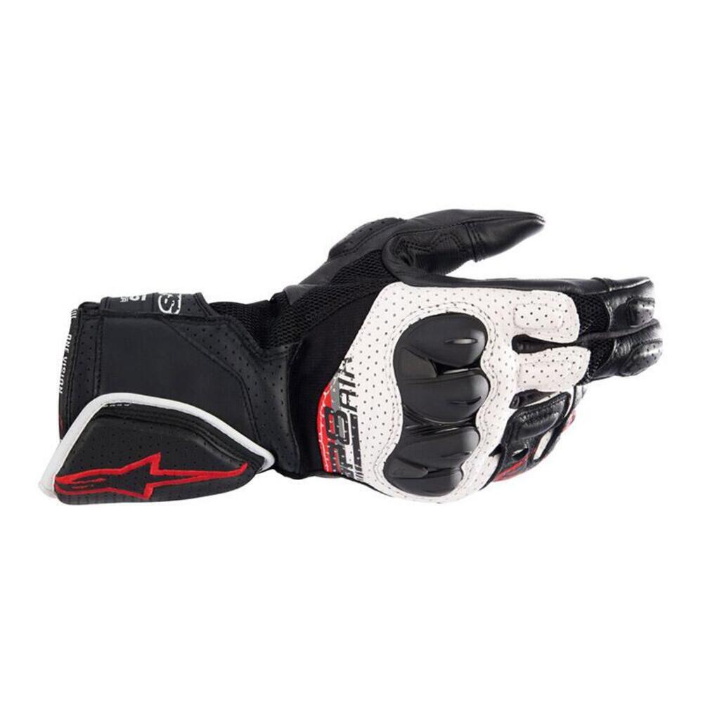 Guanti moto pelle estivi SP-8 V3 AIR Nero Bianco R Alpinestars