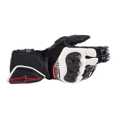 Guanti moto pelle estivi SP-8 V3 AIR Nero Bianco R Alpinestars