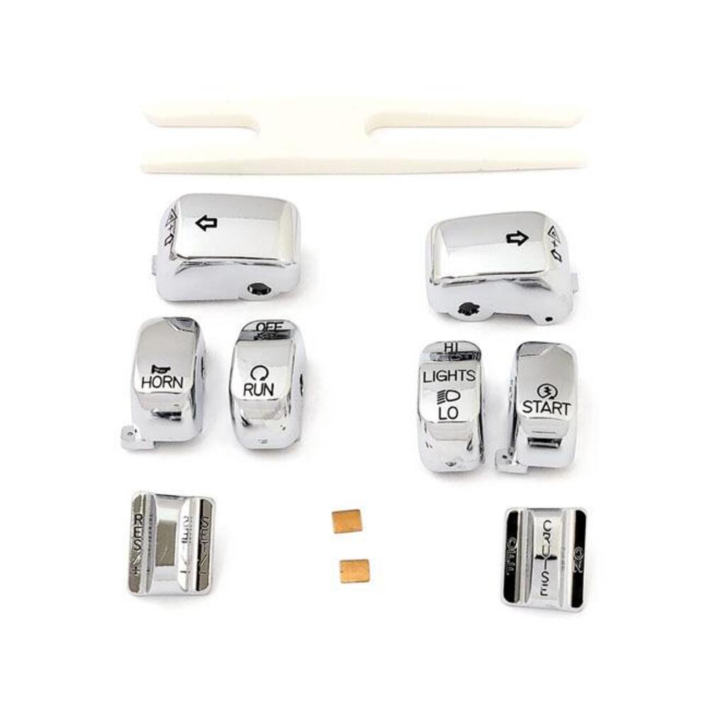 Coperchietti interruttori cromati per Road King da 