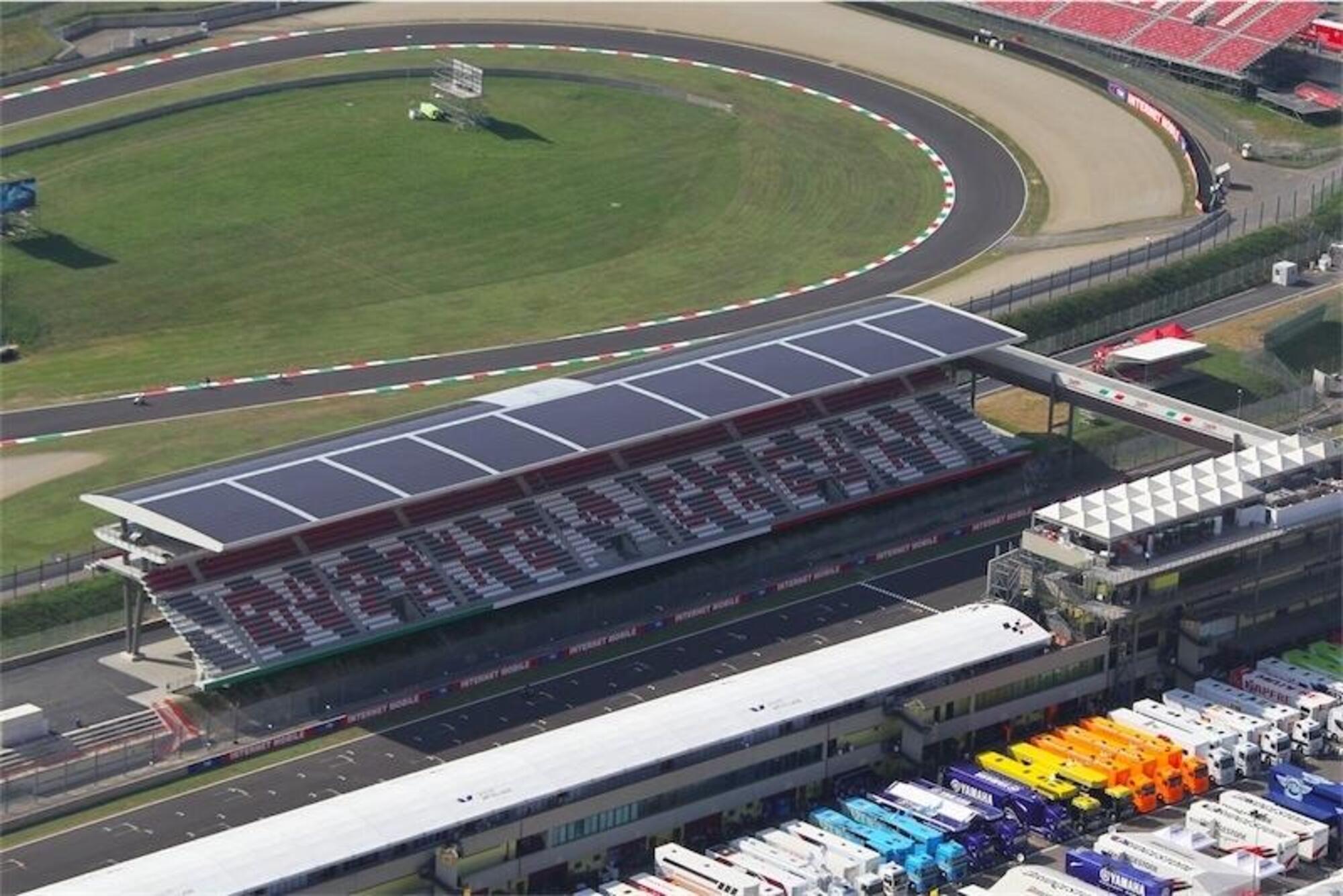 tribuna centrale mugello pannelli fotovoltaici