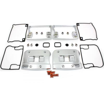 Coppia coperchi e inserti intermedi cromati rocker 