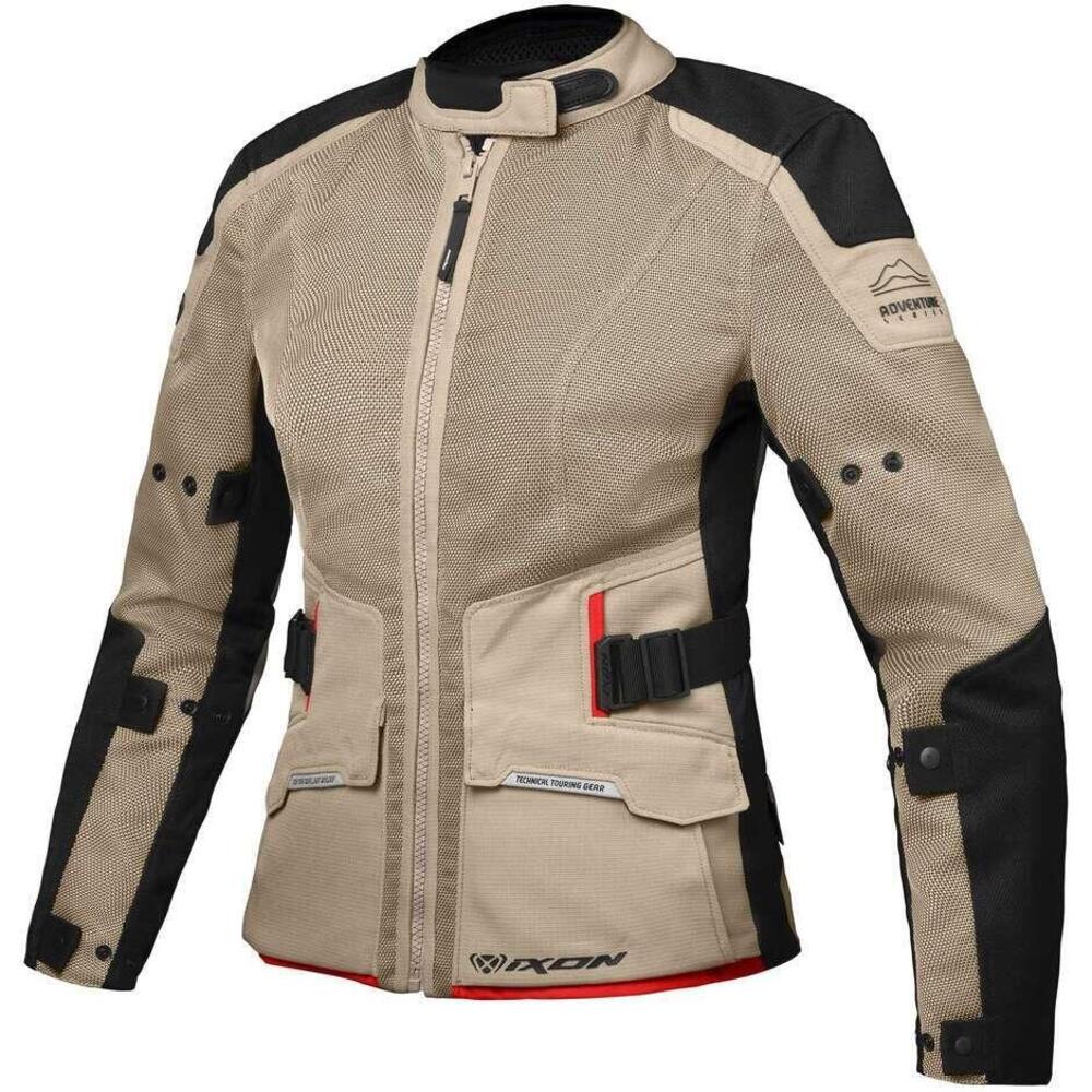 Giacca moto donna Ixon M-NJORD L Sabbia Nero Rosso