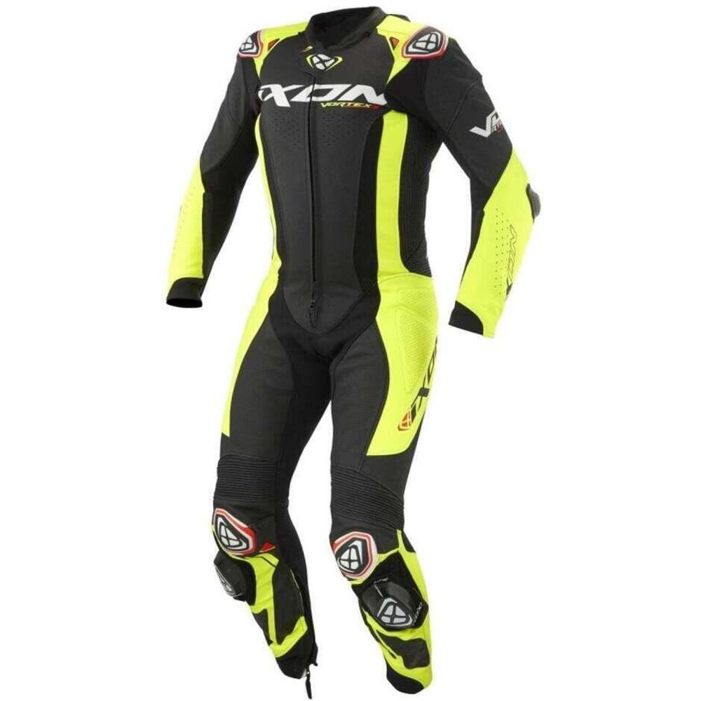 Tuta moto pelle intera Ixon VORTEX 3 Nero Giallo F