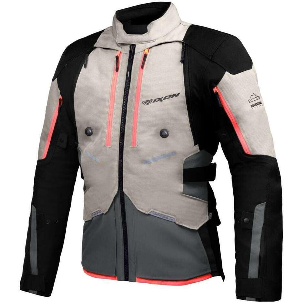 Giacca moto Ixon Vidar 3 strati Grigio Verde tatti