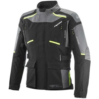 Giacca moto Ixon MIDGARD Nero Grigio Giallo Fluo